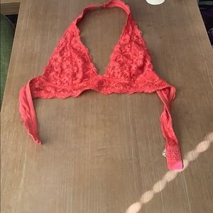red bralette